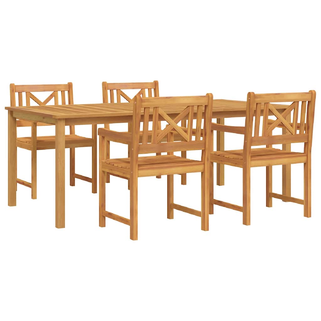 vidaXL Zestaw do jadalni w ogrodzie 5 pcs Brązowy Lite Drewno Akacji