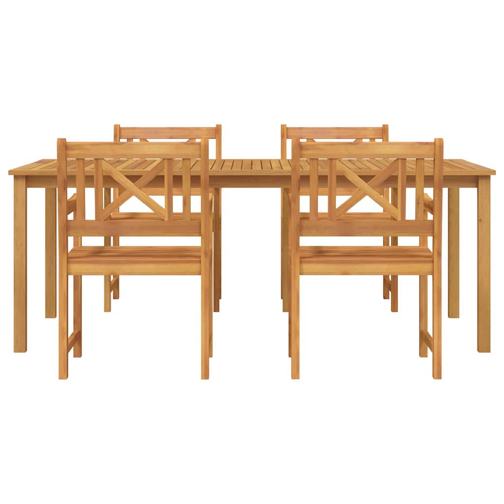 vidaXL Zestaw do jadalni w ogrodzie 5 pcs Brązowy Lite Drewno Akacji