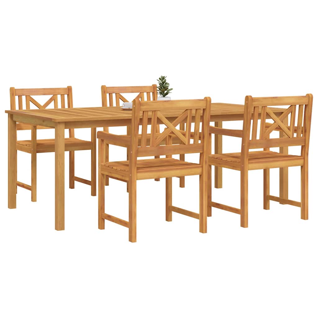 vidaXL Zestaw do jadalni w ogrodzie 5 pcs Brązowy Lite Drewno Akacji