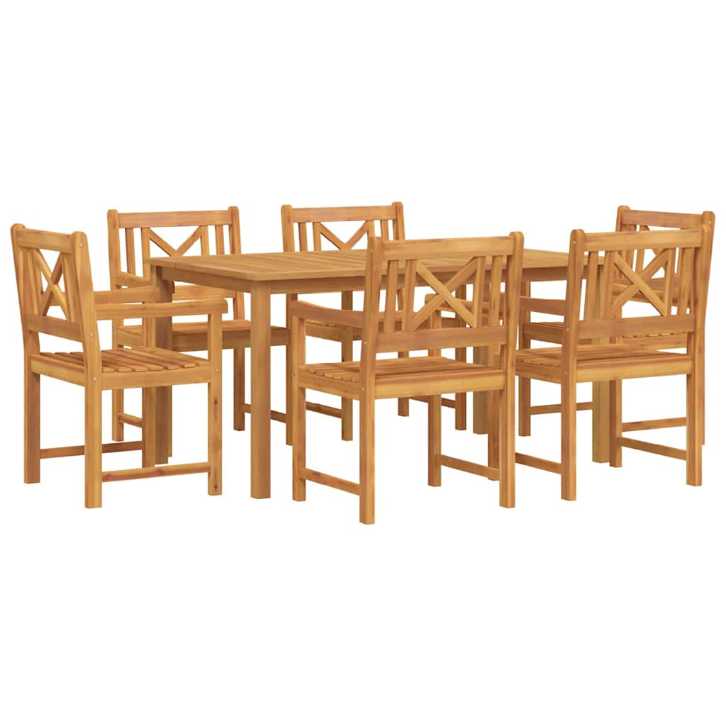 vidaXL Zestaw do jadalni w ogrodzie 7 pcs Brązowy Lite Drewno Akacji