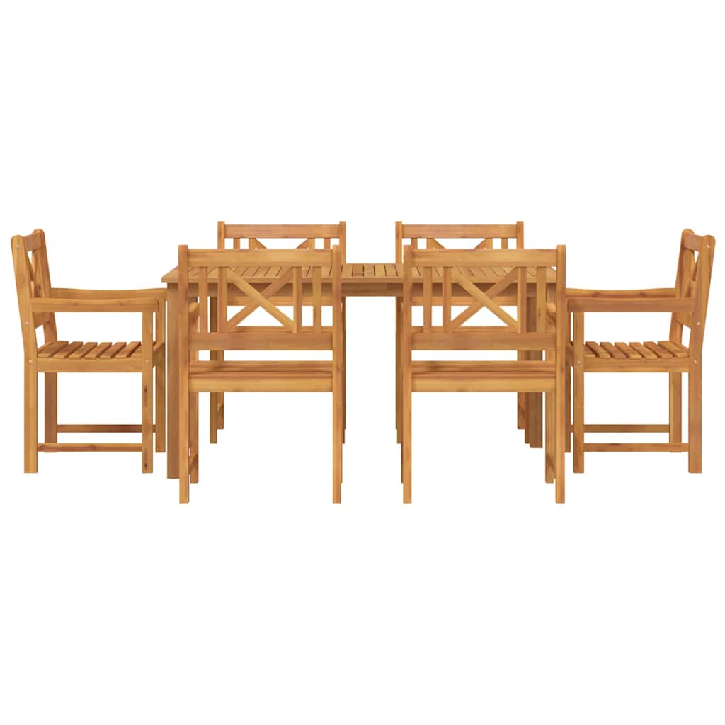 vidaXL Zestaw do jadalni w ogrodzie 7 pcs Brązowy Lite Drewno Akacji