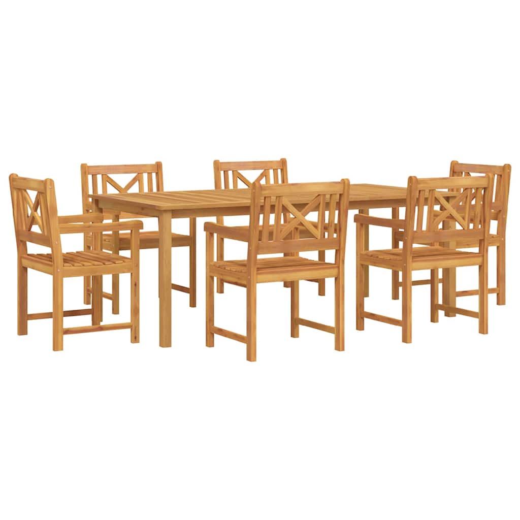vidaXL Zestaw do jadalni w ogrodzie 7 pcs Brązowy Lite Drewno Akacji