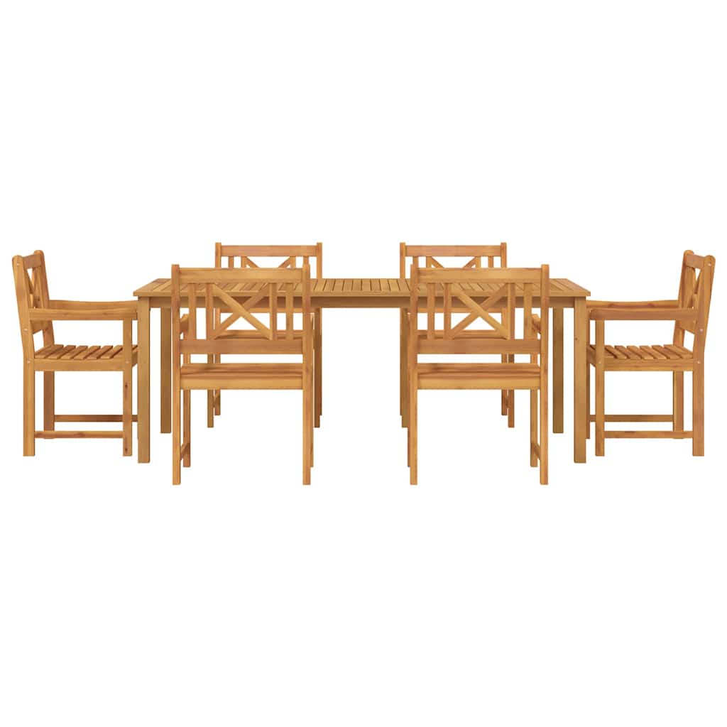 vidaXL Zestaw do jadalni w ogrodzie 7 pcs Brązowy Lite Drewno Akacji