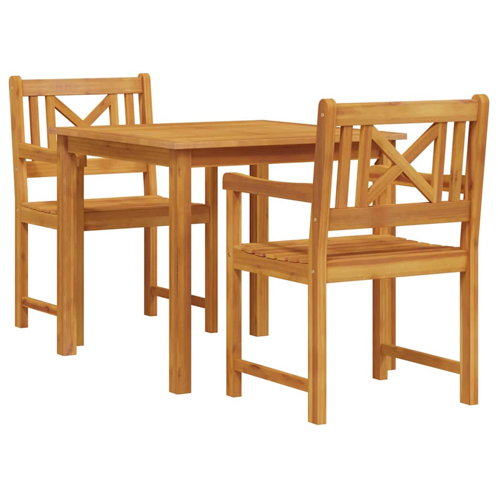 vidaXL Zestaw do jadalni w ogrodzie 3 pcs Brązowy Lite drewno akacjowe