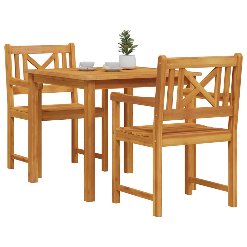 vidaXL Zestaw do jadalni w ogrodzie 3 pcs Brązowy Lite drewno akacjowe