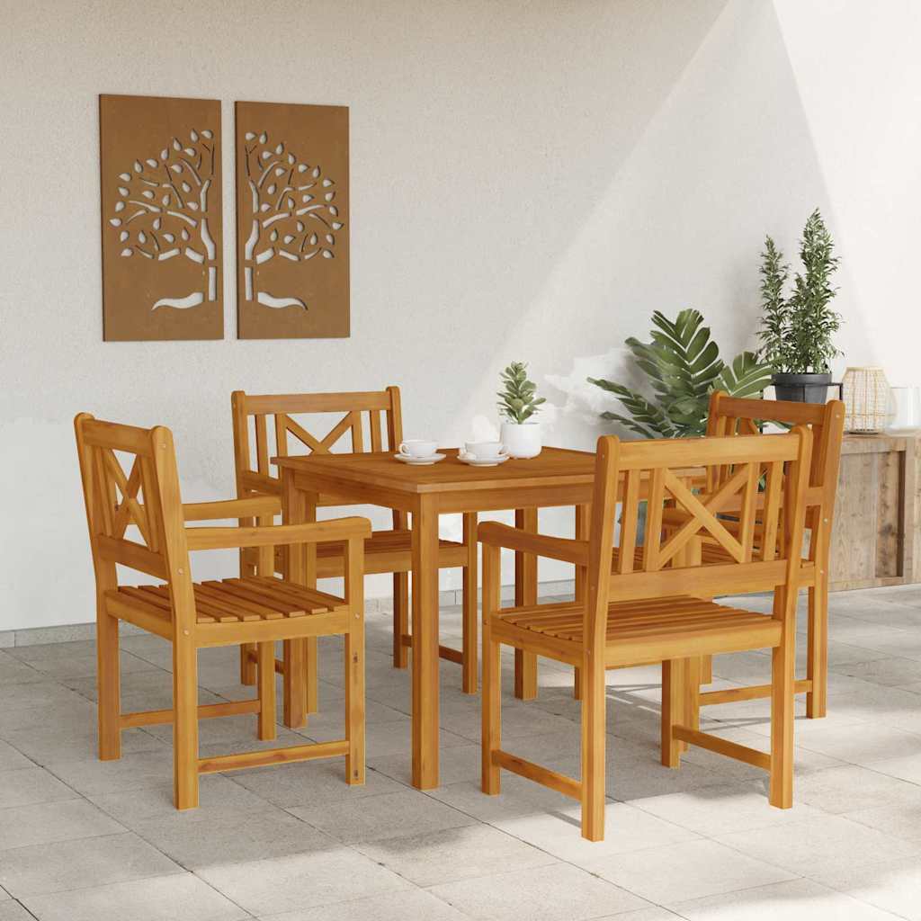 vidaXL Zestaw do jadalni w ogrodzie 5 pcs Brązowy Lite drewno akacjowe