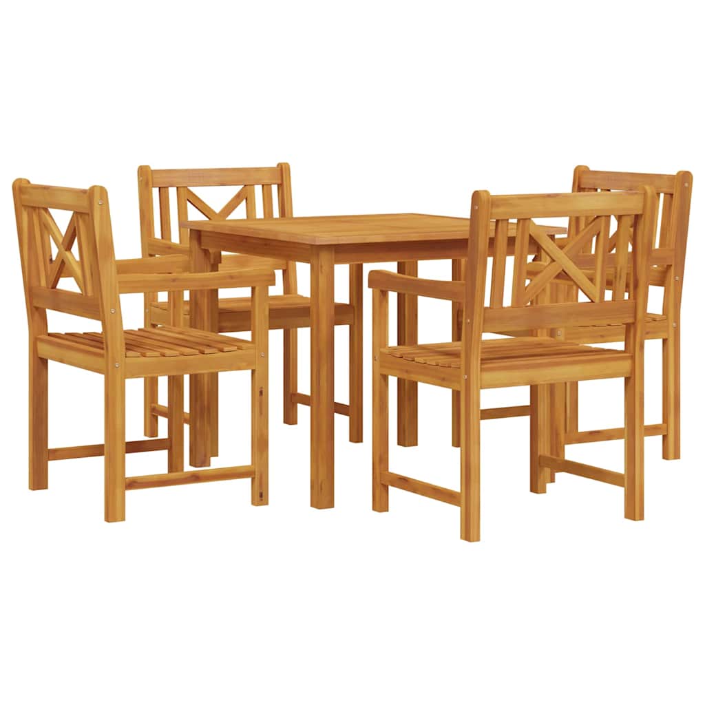 vidaXL Zestaw do jadalni w ogrodzie 5 pcs Brązowy Lite drewno akacjowe