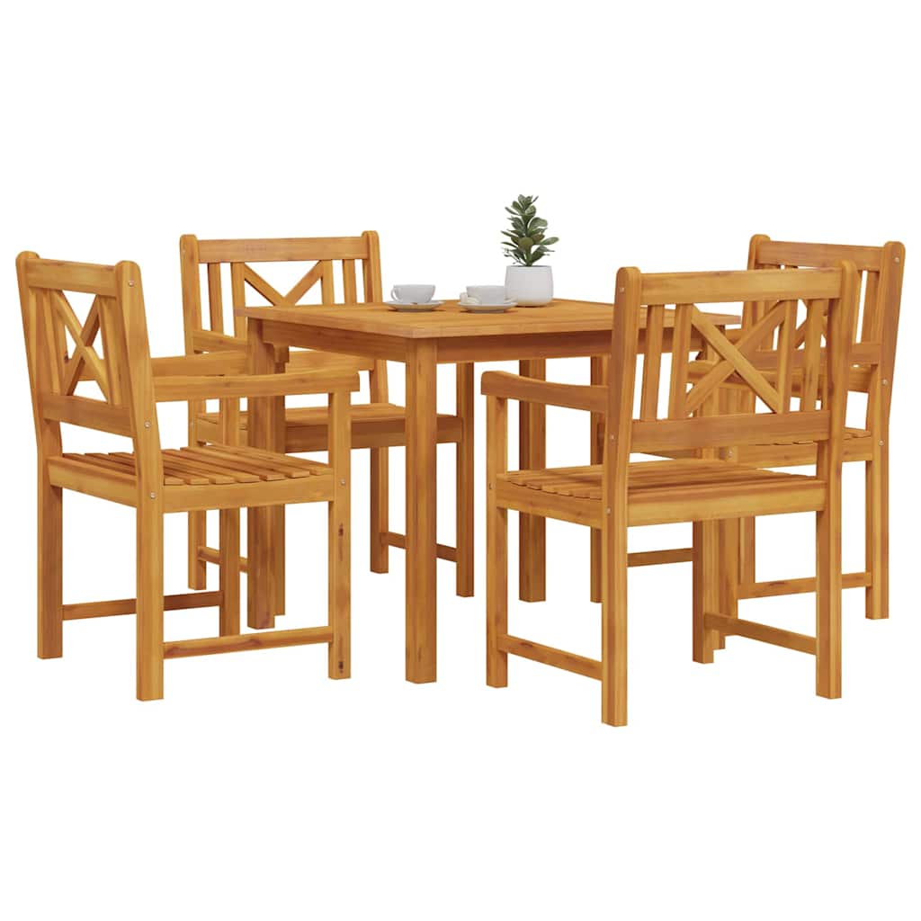 vidaXL Zestaw do jadalni w ogrodzie 5 pcs Brązowy Lite drewno akacjowe