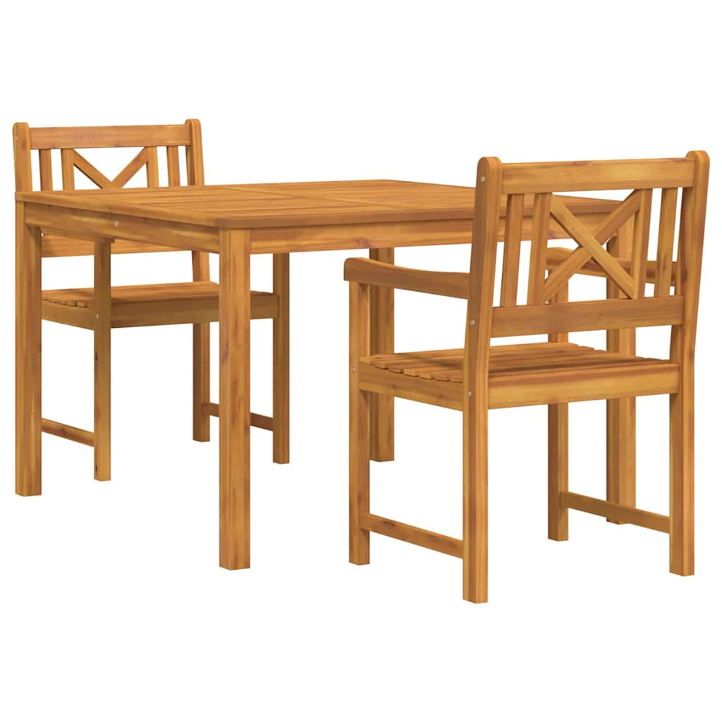 vidaXL Zestaw do jadalni w ogrodzie 3 pcs Brązowy Lite drewno akacjowe