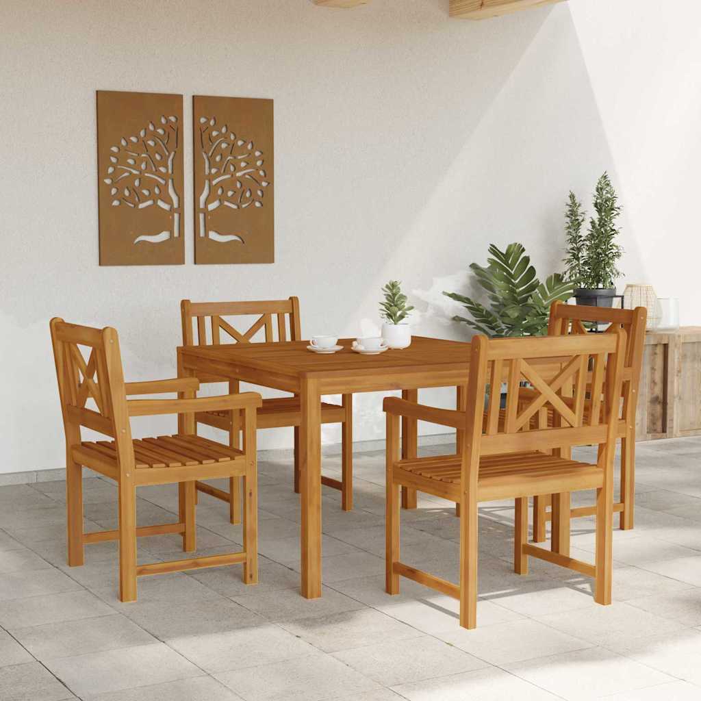 vidaXL Zestaw do jadalni w ogrodzie 5 pcs Brązowy Lite drewno akacjowe