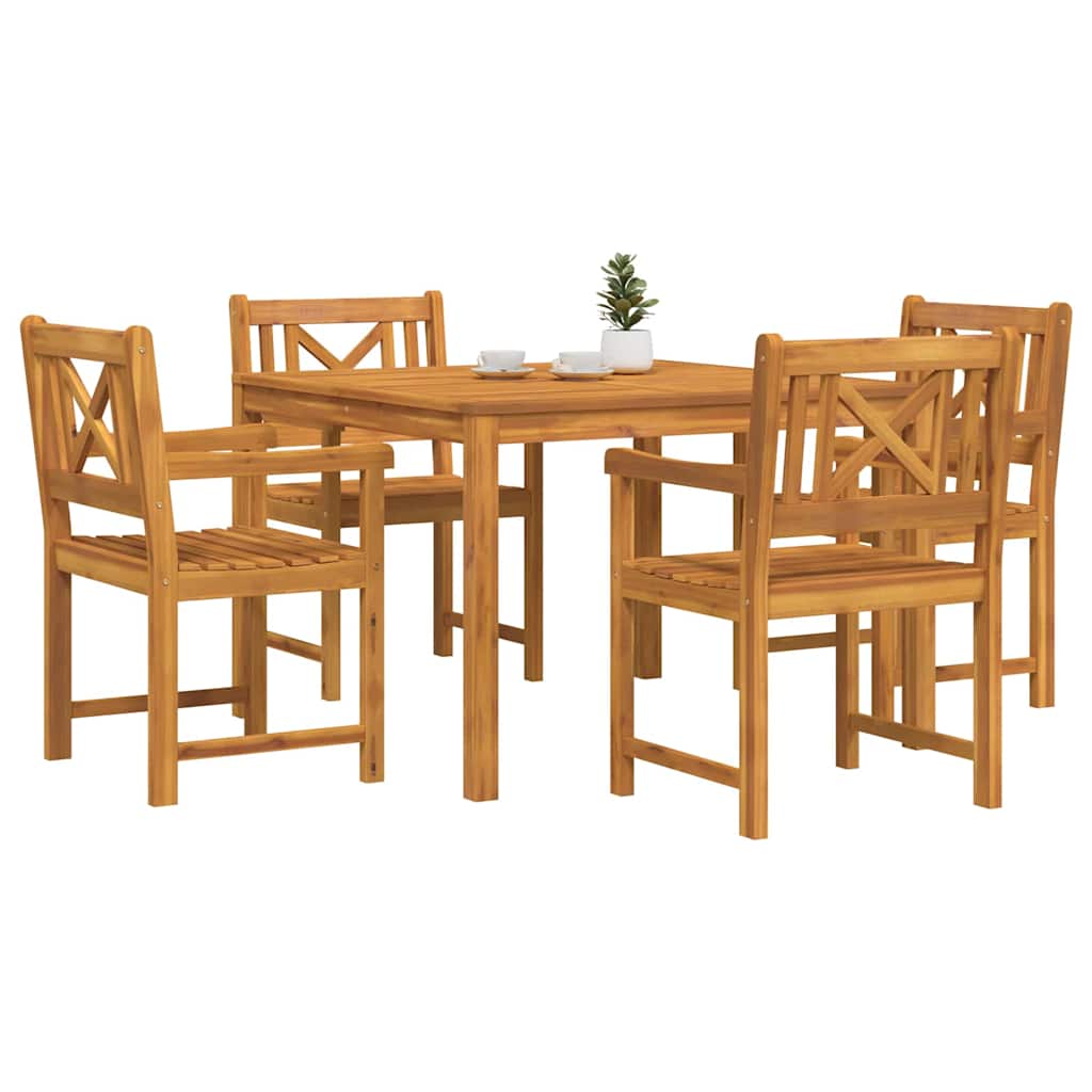 vidaXL Zestaw do jadalni w ogrodzie 5 pcs Brązowy Lite drewno akacjowe