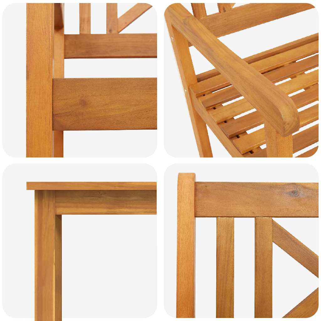 vidaXL Zestaw do jadalni w ogrodzie 7 pcs Brązowy Lite Drewno Akacji