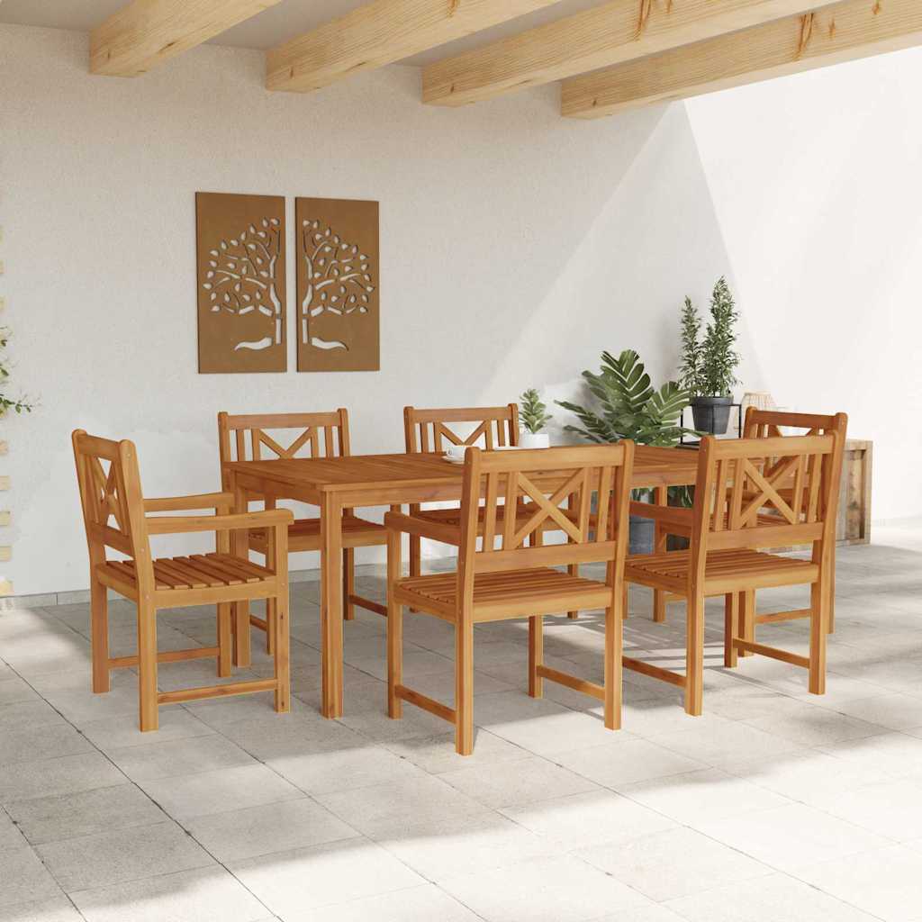 vidaXL Zestaw do jadalni w ogrodzie 7 pcs Brązowy Lite Drewno Akacji