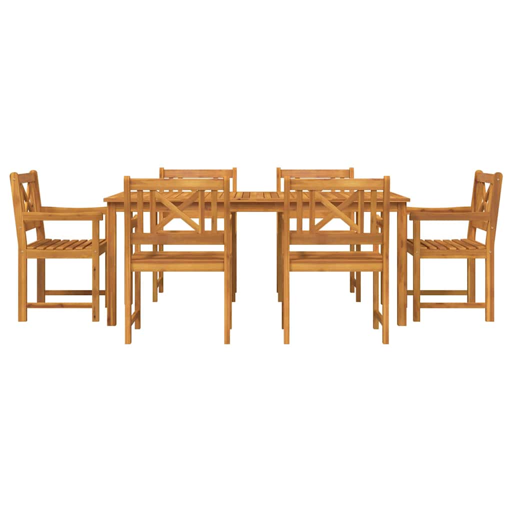 vidaXL Zestaw do jadalni w ogrodzie 7 pcs Brązowy Lite Drewno Akacji