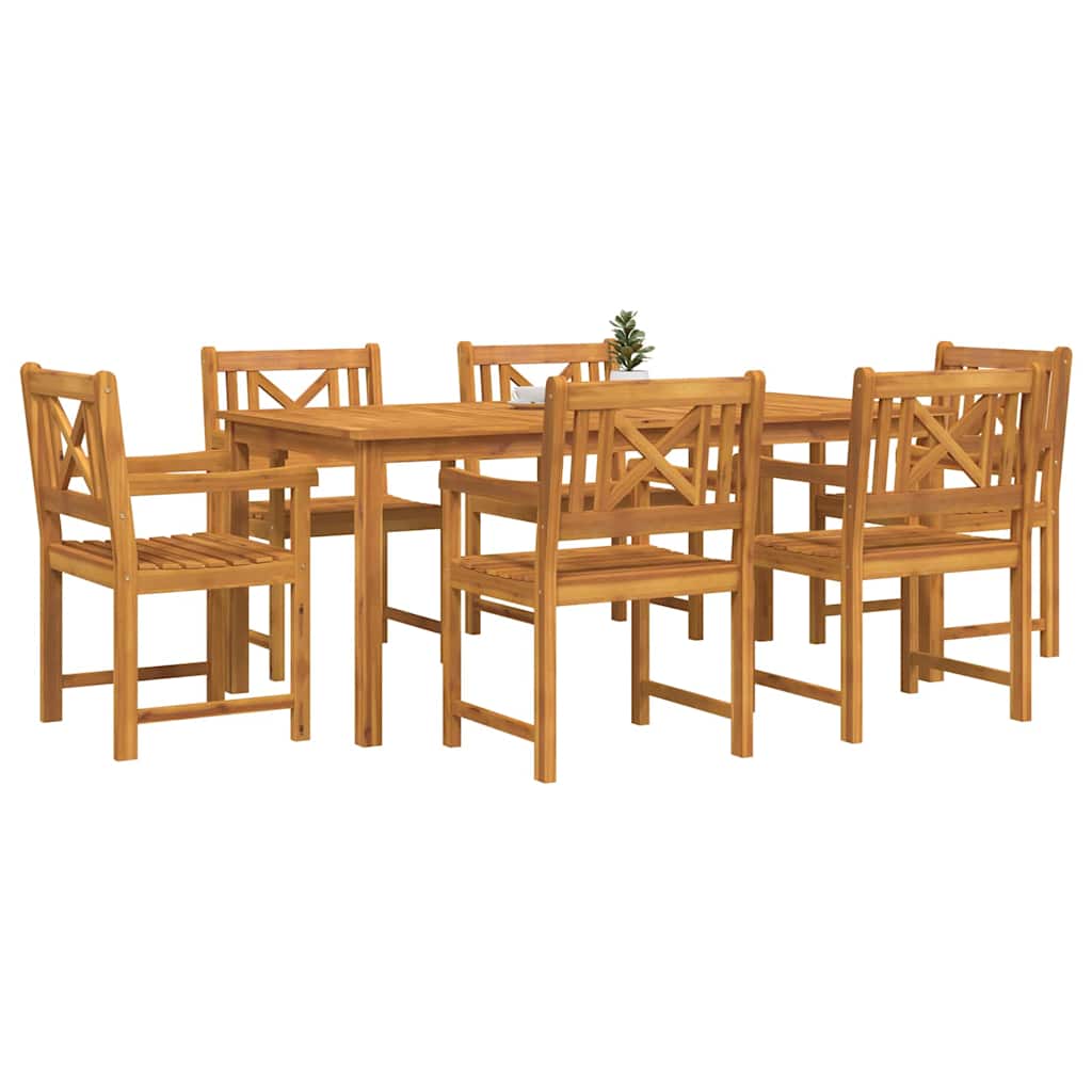 vidaXL Zestaw do jadalni w ogrodzie 7 pcs Brązowy Lite Drewno Akacji