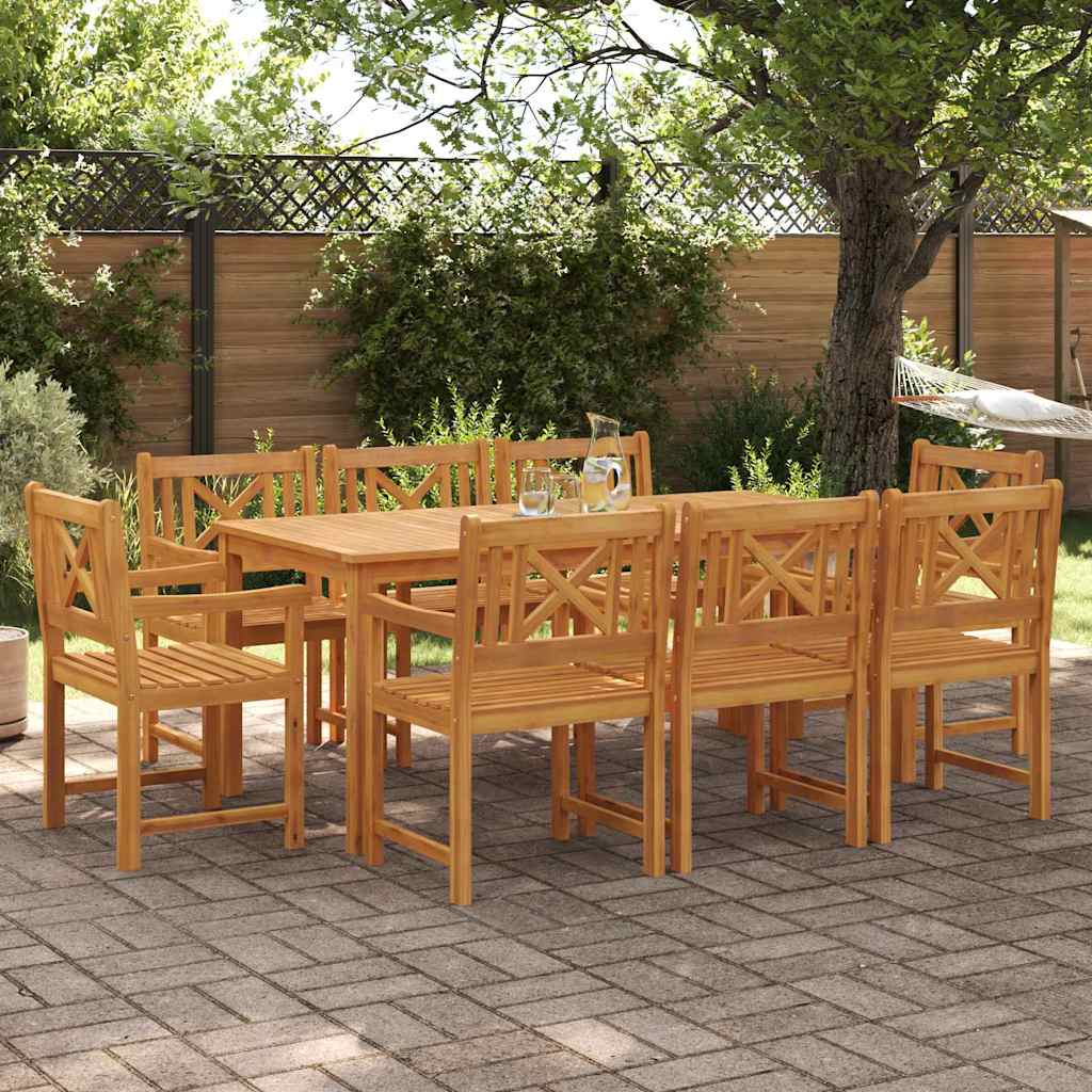 vidaXL Zestaw do jadalni w ogrodzie 9 pcs Brązowy Lite Drewno Akacji