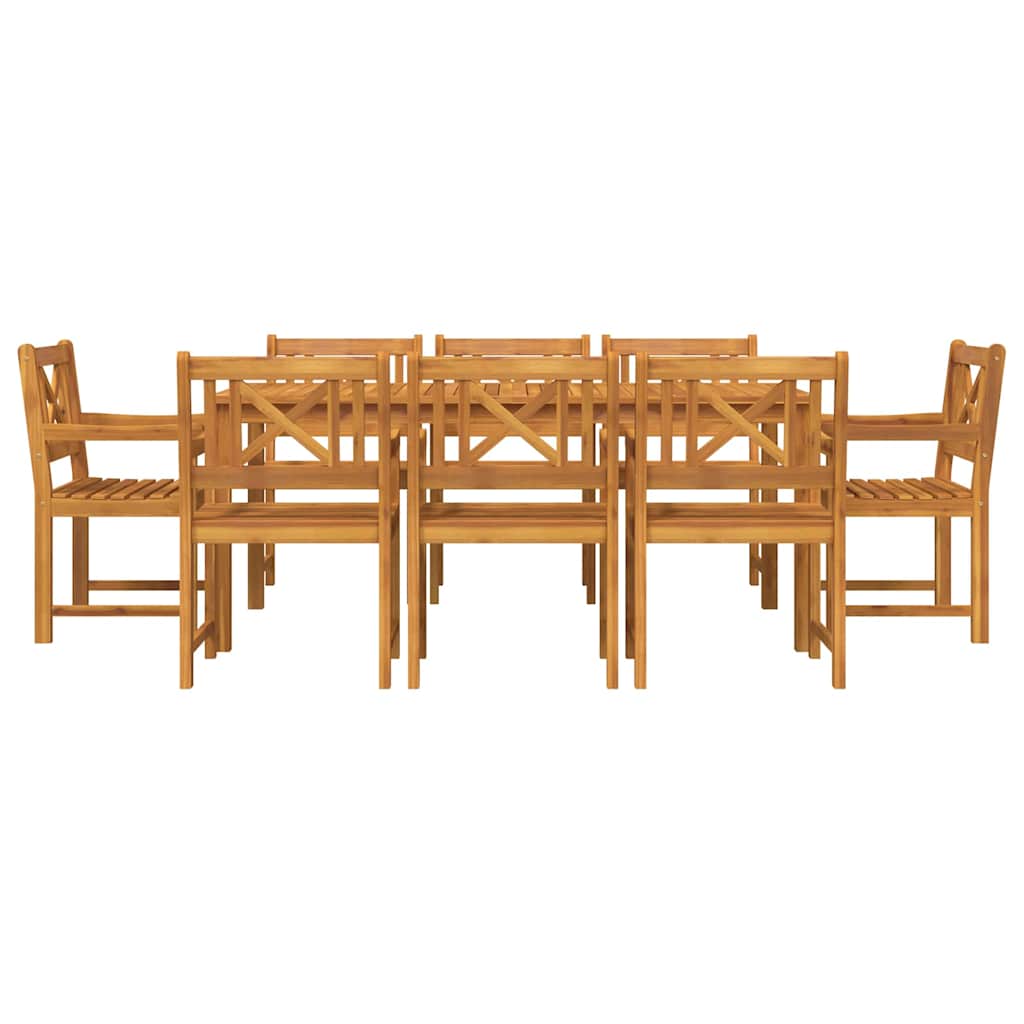 vidaXL Zestaw do jadalni w ogrodzie 9 pcs Brązowy Lite Drewno Akacji