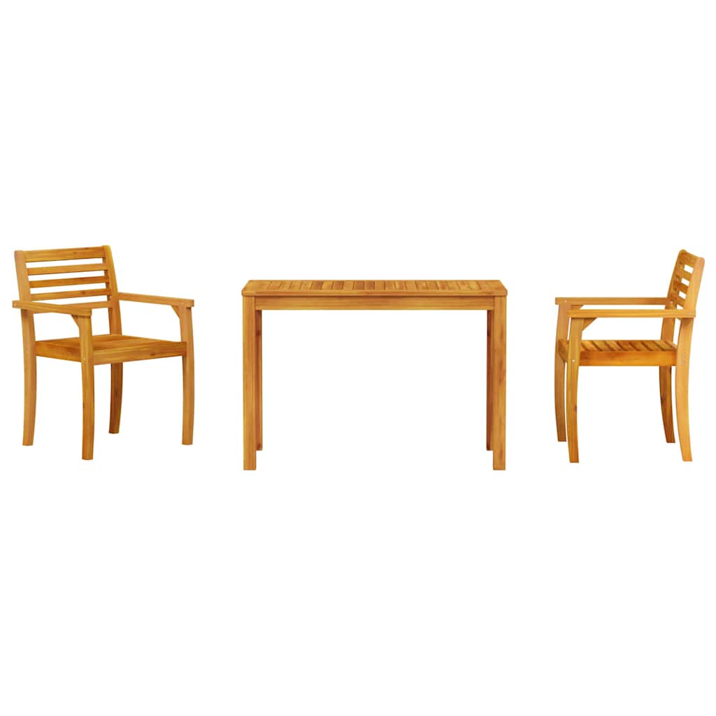 vidaXL Zestaw do jadalni w ogrodzie 3 pcs Brązowy Lite Drewno Akacji