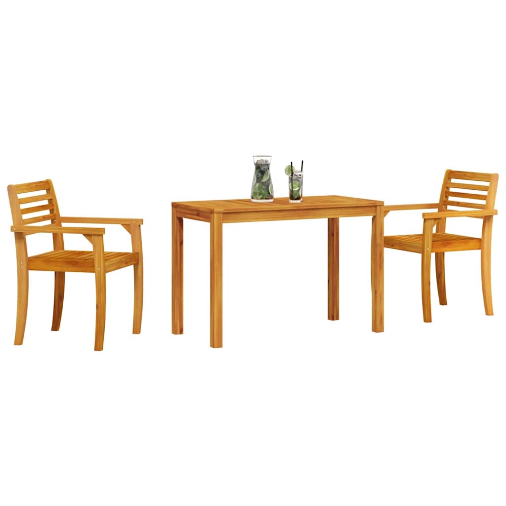 vidaXL Zestaw do jadalni w ogrodzie 3 pcs Brązowy Lite Drewno Akacji