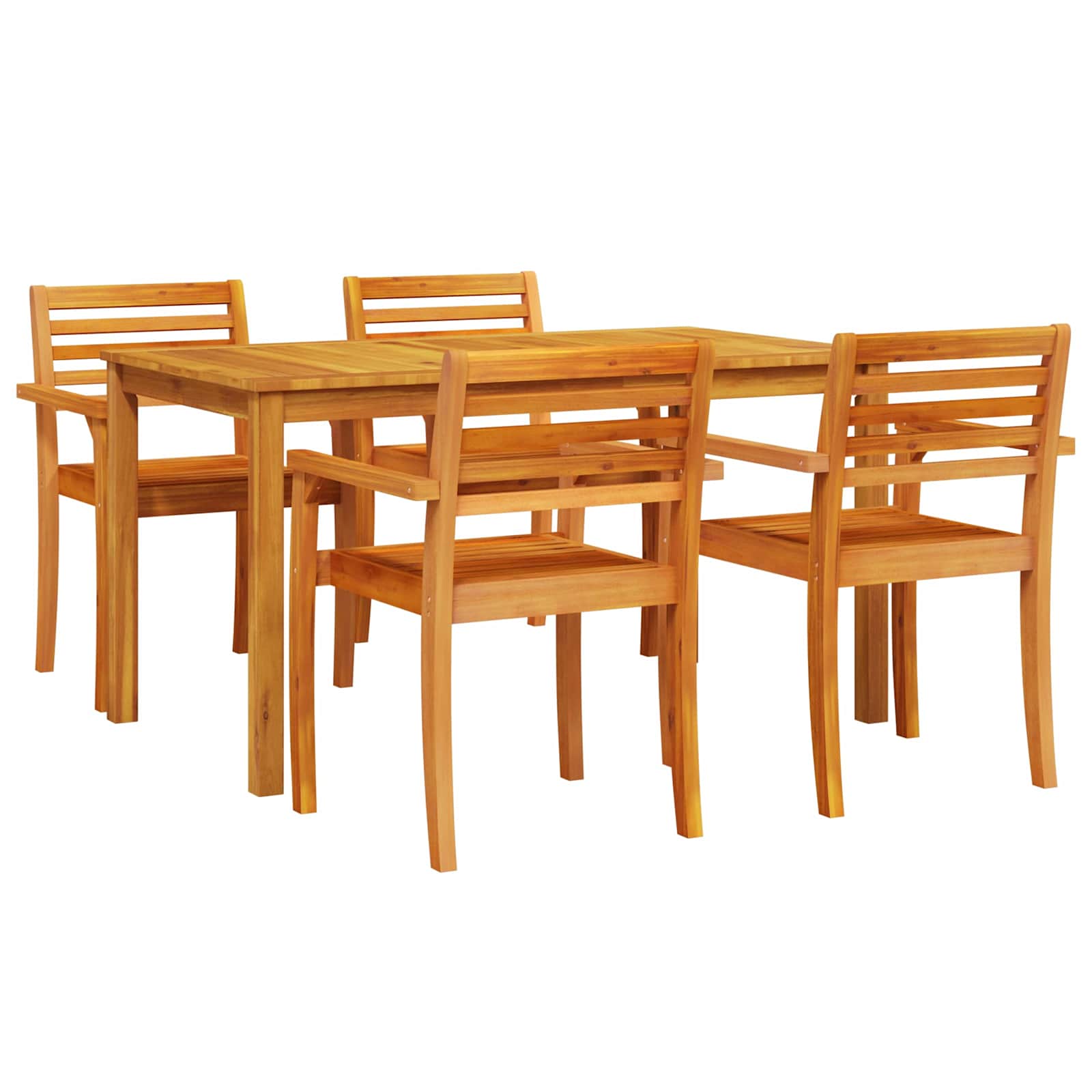 vidaXL Zestaw do jadalni w ogrodzie 5 pcs Brązowy Lite Drewno Akacji
