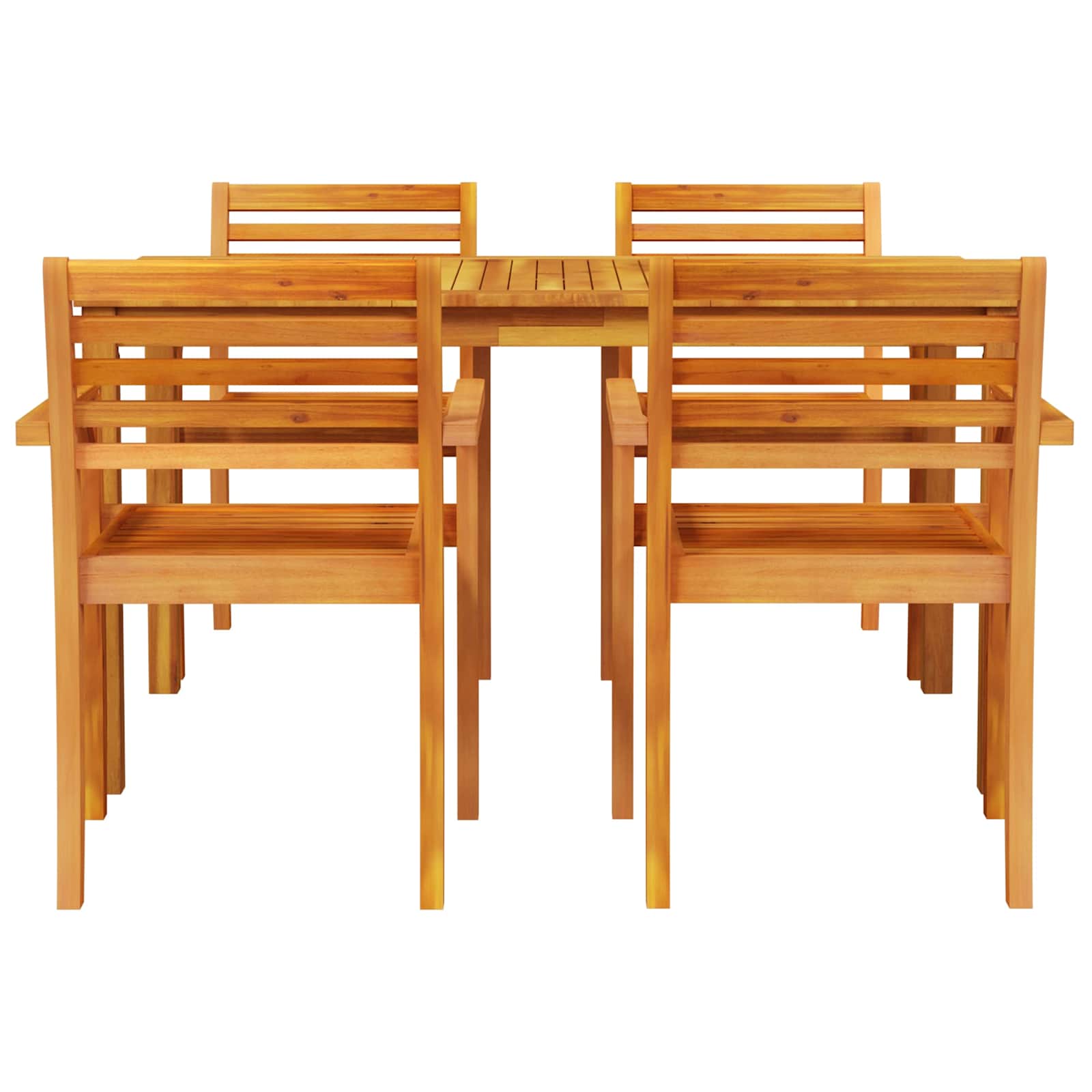 vidaXL Zestaw do jadalni w ogrodzie 5 pcs Brązowy Lite Drewno Akacji