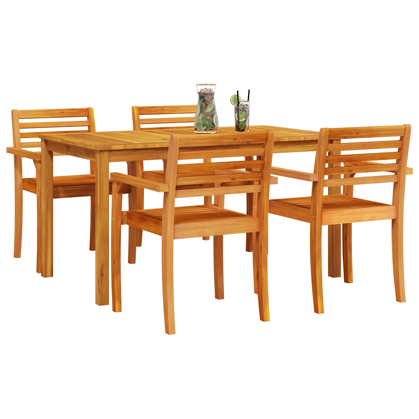 vidaXL Zestaw do jadalni w ogrodzie 5 pcs Brązowy Lite Drewno Akacji