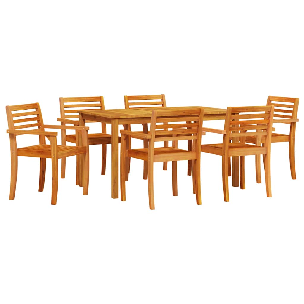 vidaXL Zestaw do jadalni w ogrodzie 7 pcs Brązowy Lite Drewno Akacji