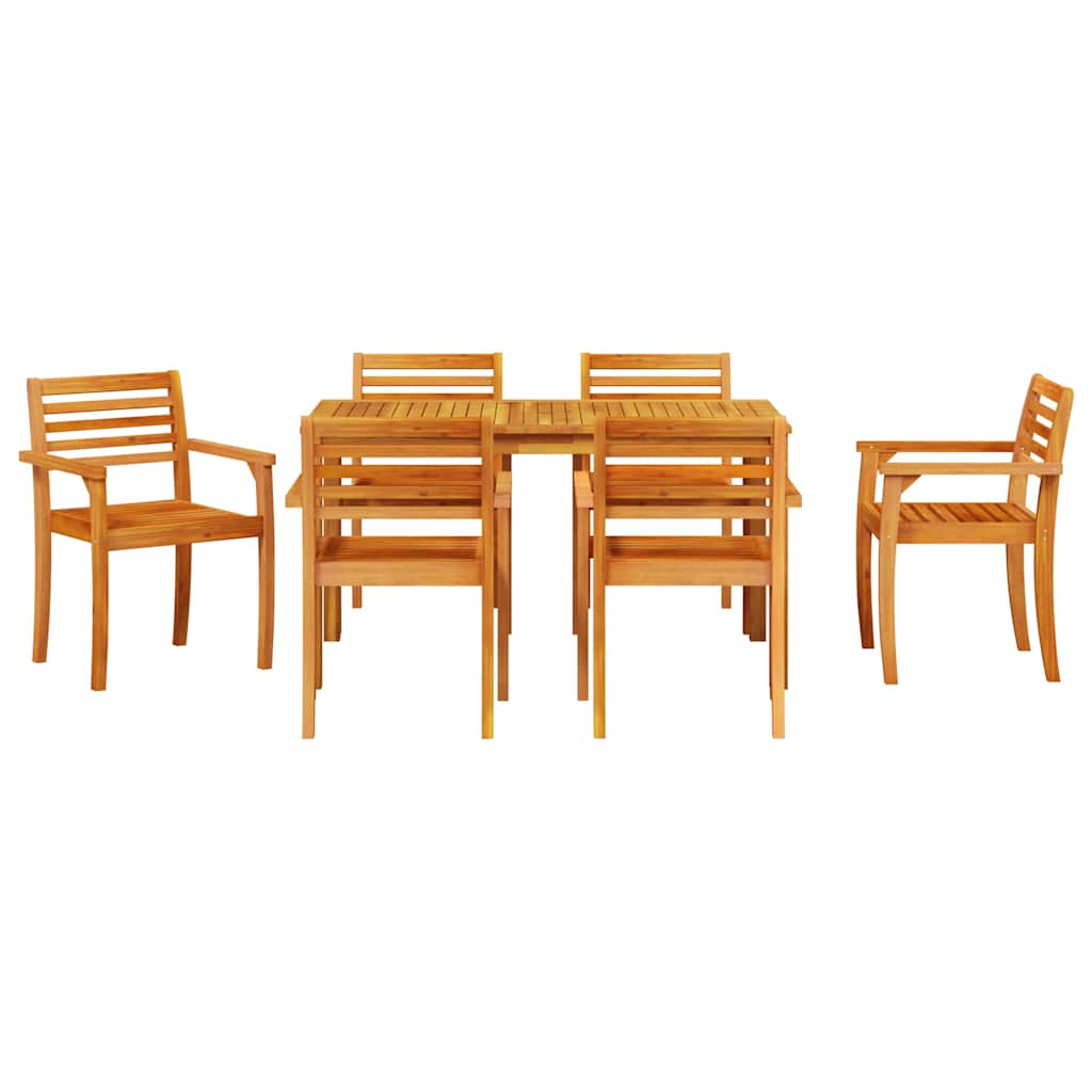vidaXL Zestaw do jadalni w ogrodzie 7 pcs Brązowy Lite Drewno Akacji