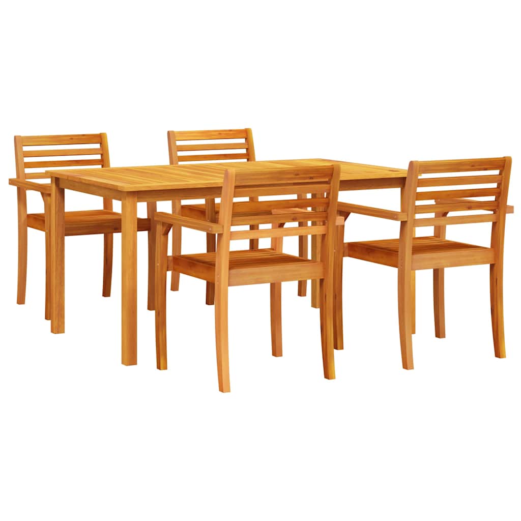 vidaXL Zestaw do jadalni w ogrodzie 5 pcs Brązowy Lite Drewno Akacji