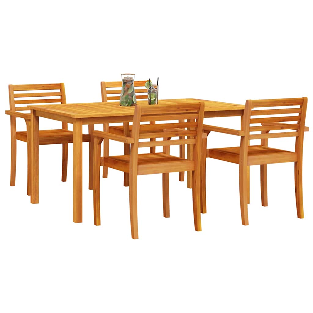 vidaXL Zestaw do jadalni w ogrodzie 5 pcs Brązowy Lite Drewno Akacji