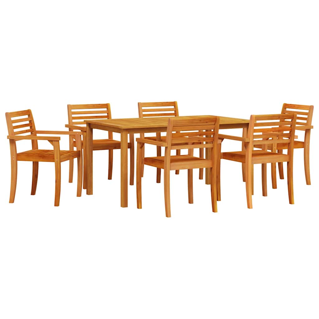 vidaXL Zestaw do jadalni w ogrodzie 7 pcs Brązowy Lite Drewno Akacji