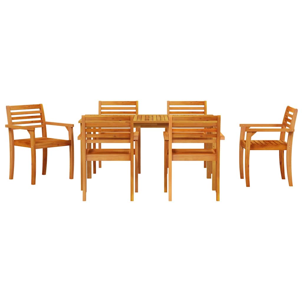 vidaXL Zestaw do jadalni w ogrodzie 7 pcs Brązowy Lite Drewno Akacji