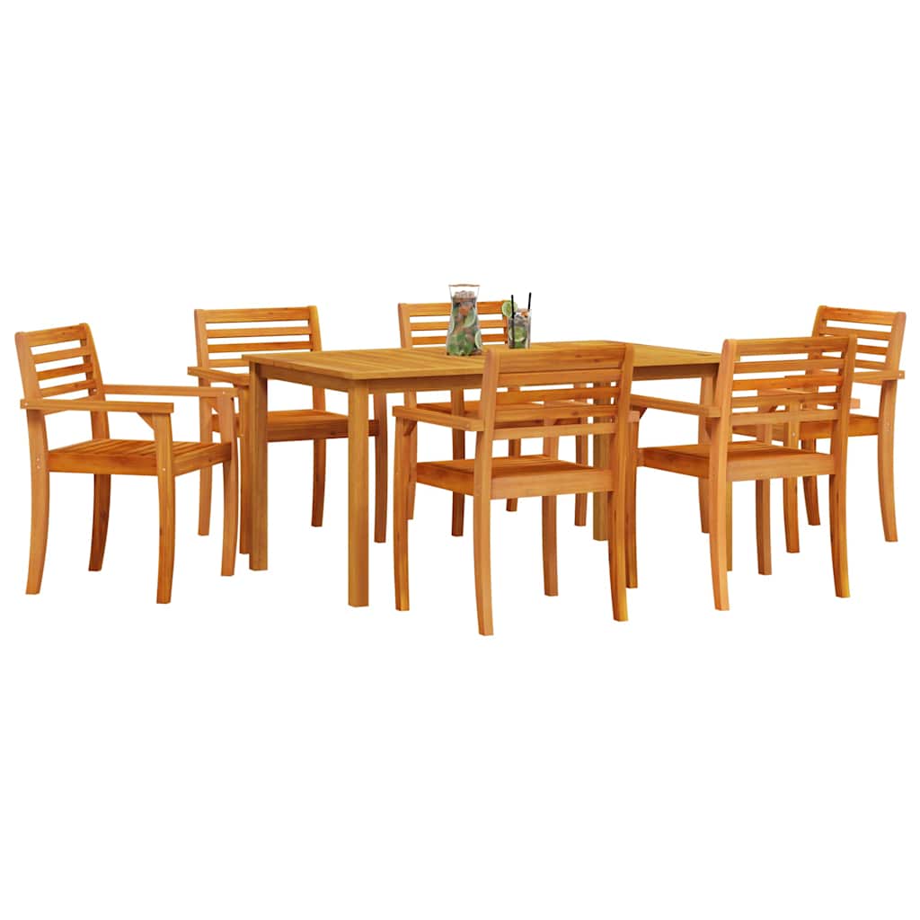 vidaXL Zestaw do jadalni w ogrodzie 7 pcs Brązowy Lite Drewno Akacji
