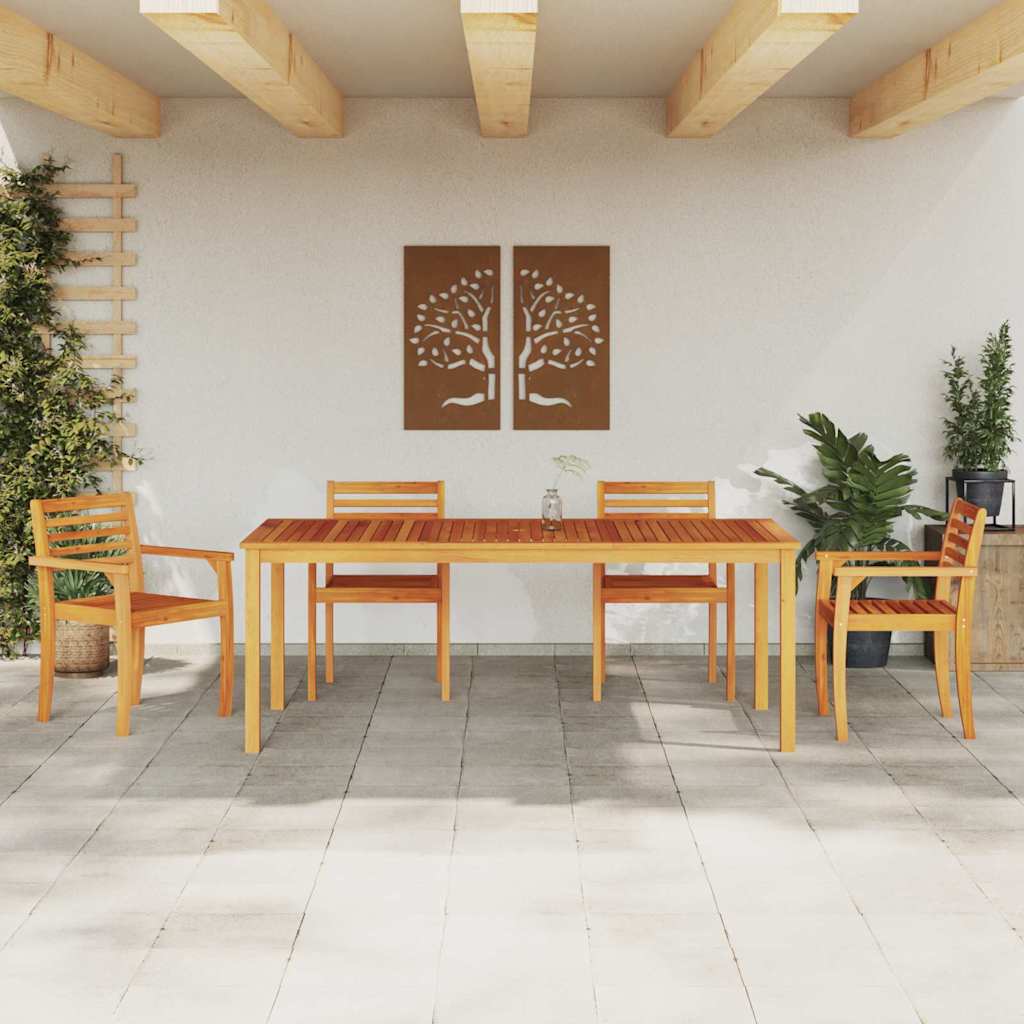 vidaXL Zestaw do jadalni w ogrodzie 7 pcs Brązowy Lite Drewno Akacji