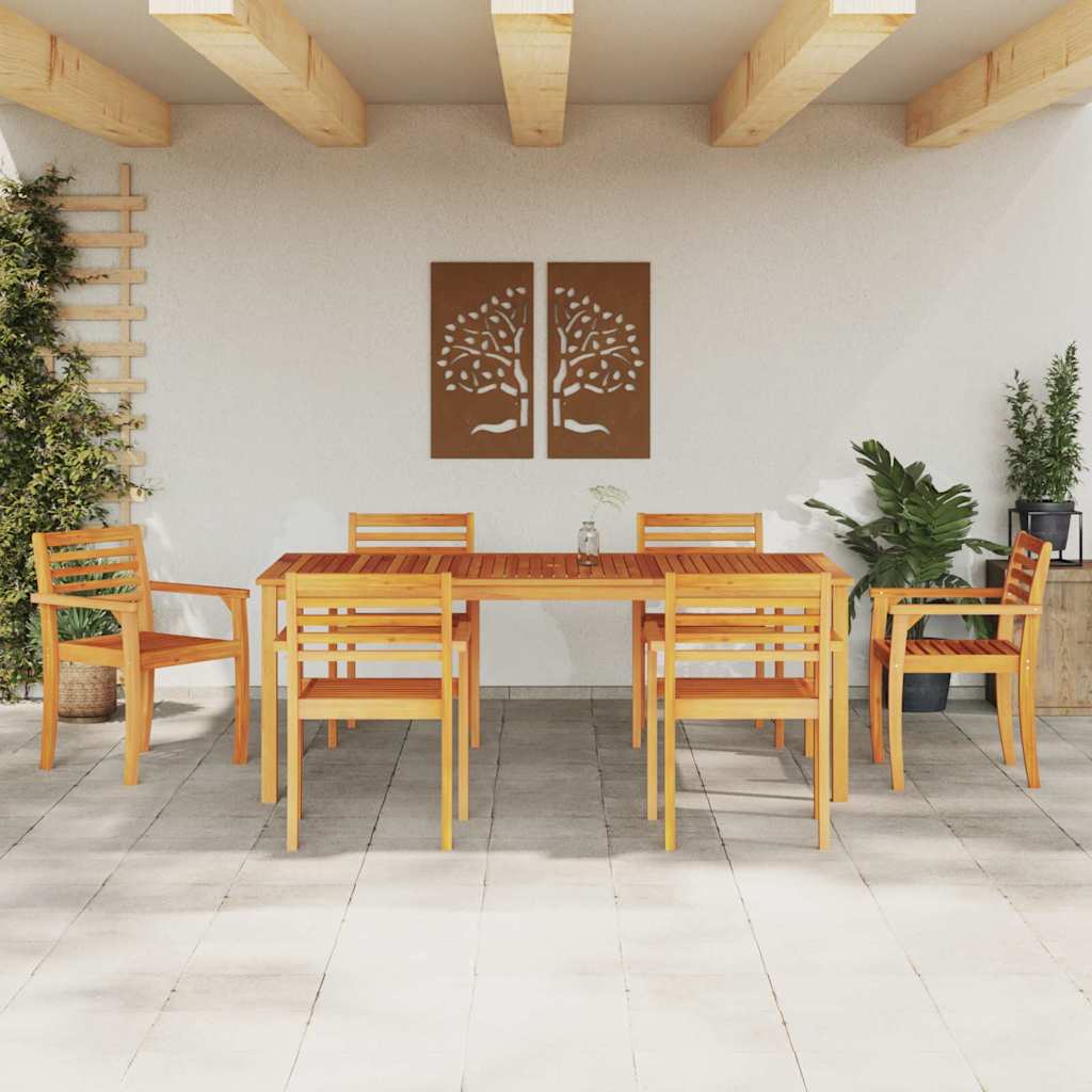 vidaXL Zestaw do jadalni w ogrodzie 9 pcs Brązowy Lite Drewno Akacji