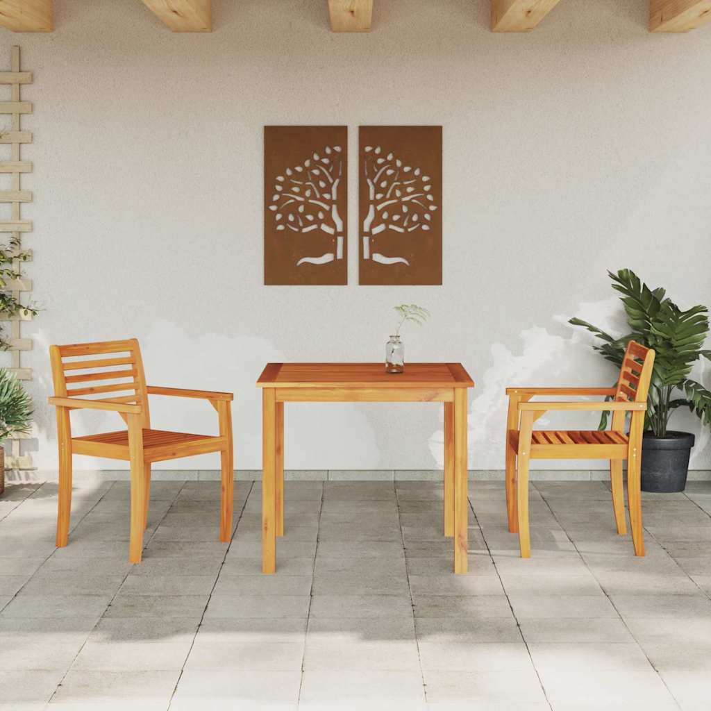 vidaXL Zestaw do jadalni w ogrodzie 3 pcs Brązowy Lite Drewno Akacji