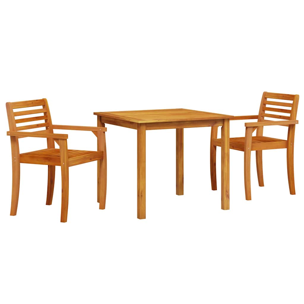 vidaXL Zestaw do jadalni w ogrodzie 3 pcs Brązowy Lite Drewno Akacji