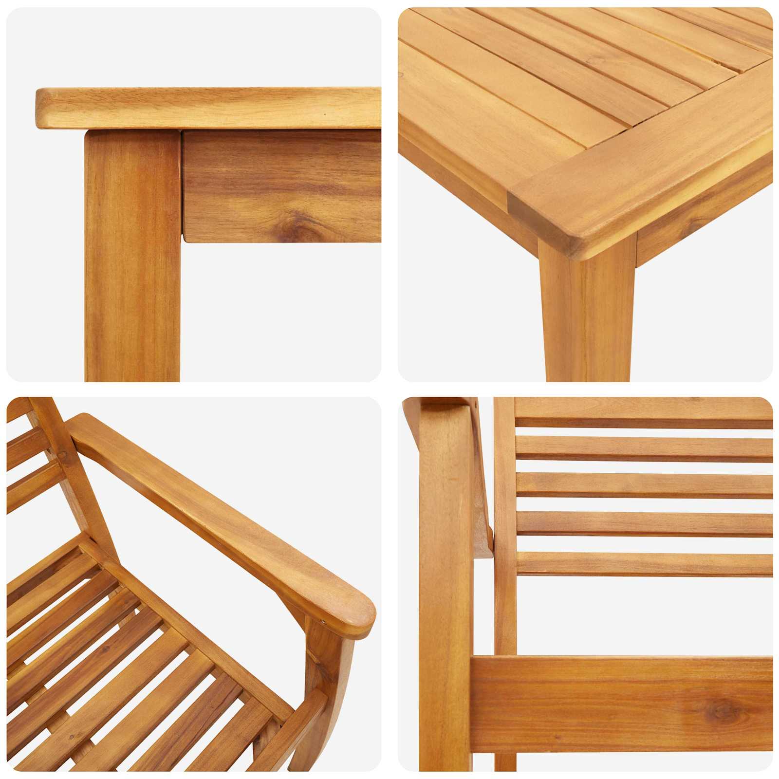 vidaXL Zestaw do jadalni w ogrodzie 5 pcs Brązowy Lite Drewno Akacji