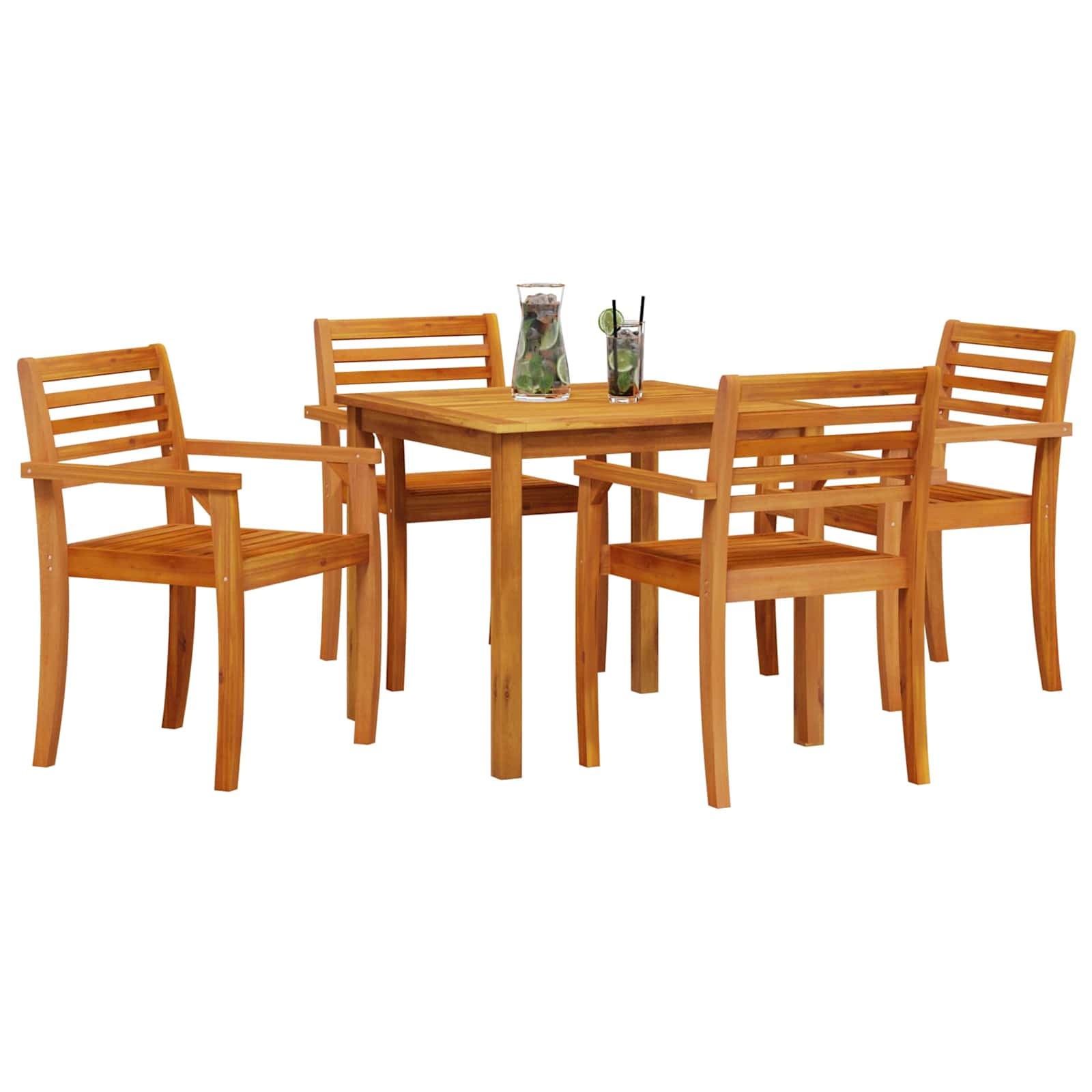 vidaXL Zestaw do jadalni w ogrodzie 5 pcs Brązowy Lite Drewno Akacji