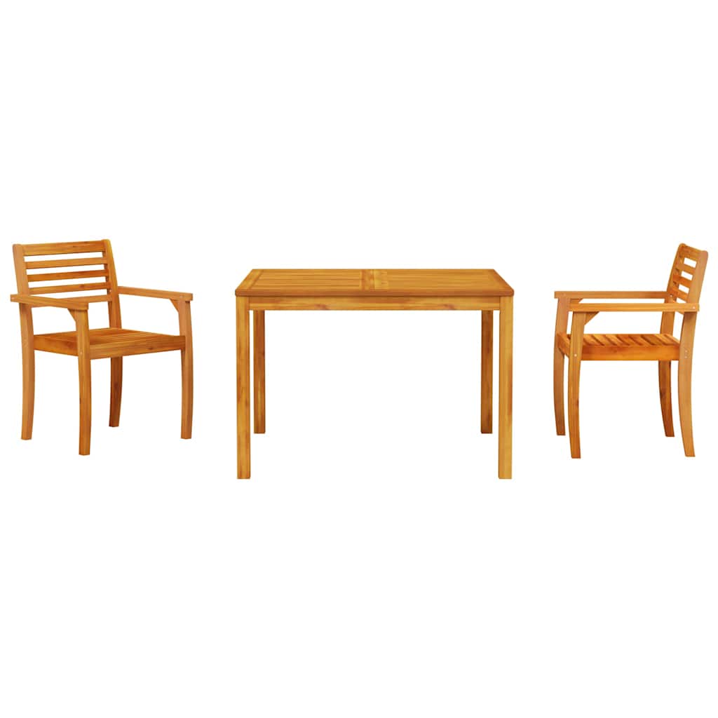 vidaXL Zestaw do jadalni w ogrodzie 3 pcs Brązowy Lite Drewno Akacji
