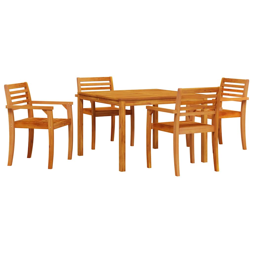 vidaXL Zestaw do jadalni w ogrodzie 5 pcs Brązowy Lite Drewno Akacji