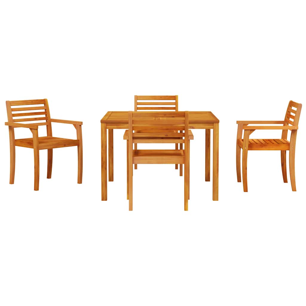 vidaXL Zestaw do jadalni w ogrodzie 5 pcs Brązowy Lite Drewno Akacji