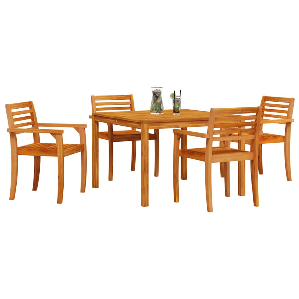 vidaXL Zestaw do jadalni w ogrodzie 5 pcs Brązowy Lite Drewno Akacji