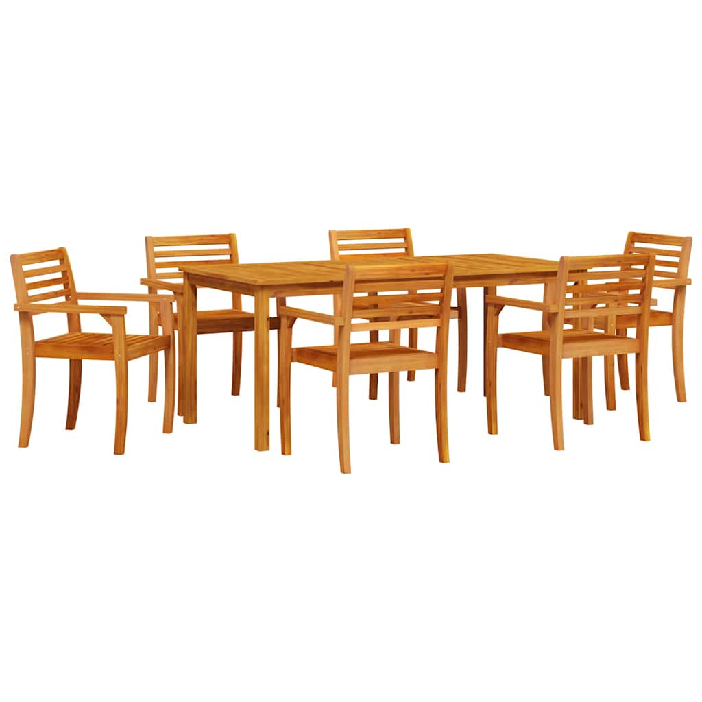vidaXL Zestaw do jadalni w ogrodzie 7 pcs Brązowy Lite Drewno Akacji