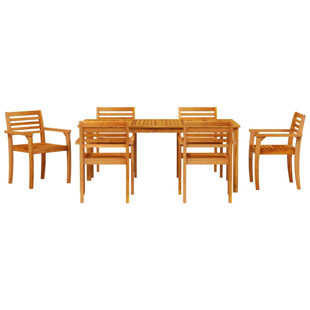 vidaXL Zestaw do jadalni w ogrodzie 7 pcs Brązowy Lite Drewno Akacji