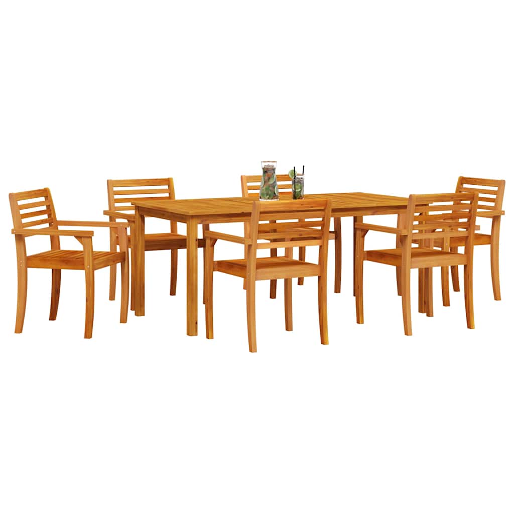 vidaXL Zestaw do jadalni w ogrodzie 7 pcs Brązowy Lite Drewno Akacji