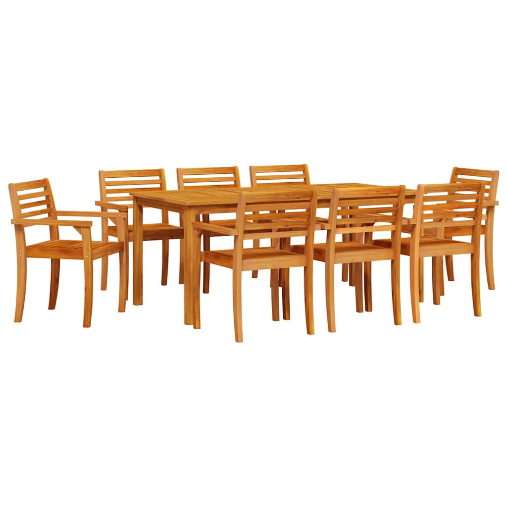 vidaXL Zestaw do jadalni w ogrodzie 9 pcs Brązowy Lite Drewno Akacji