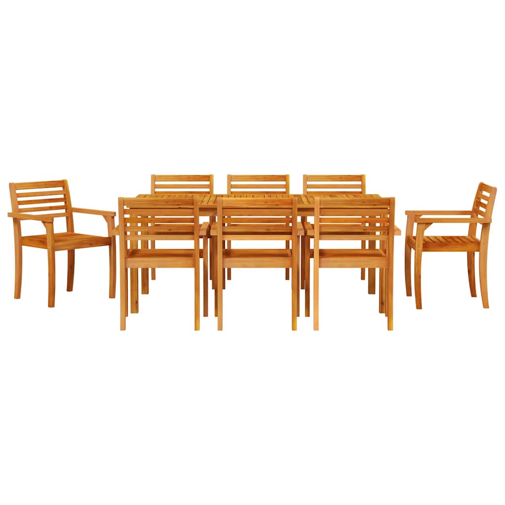 vidaXL Zestaw do jadalni w ogrodzie 9 pcs Brązowy Lite Drewno Akacji
