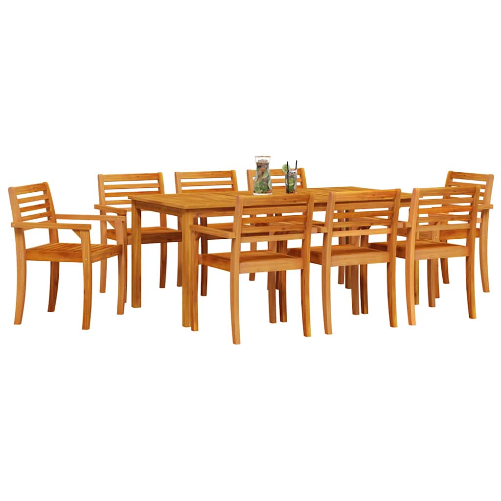 vidaXL Zestaw do jadalni w ogrodzie 9 pcs Brązowy Lite Drewno Akacji
