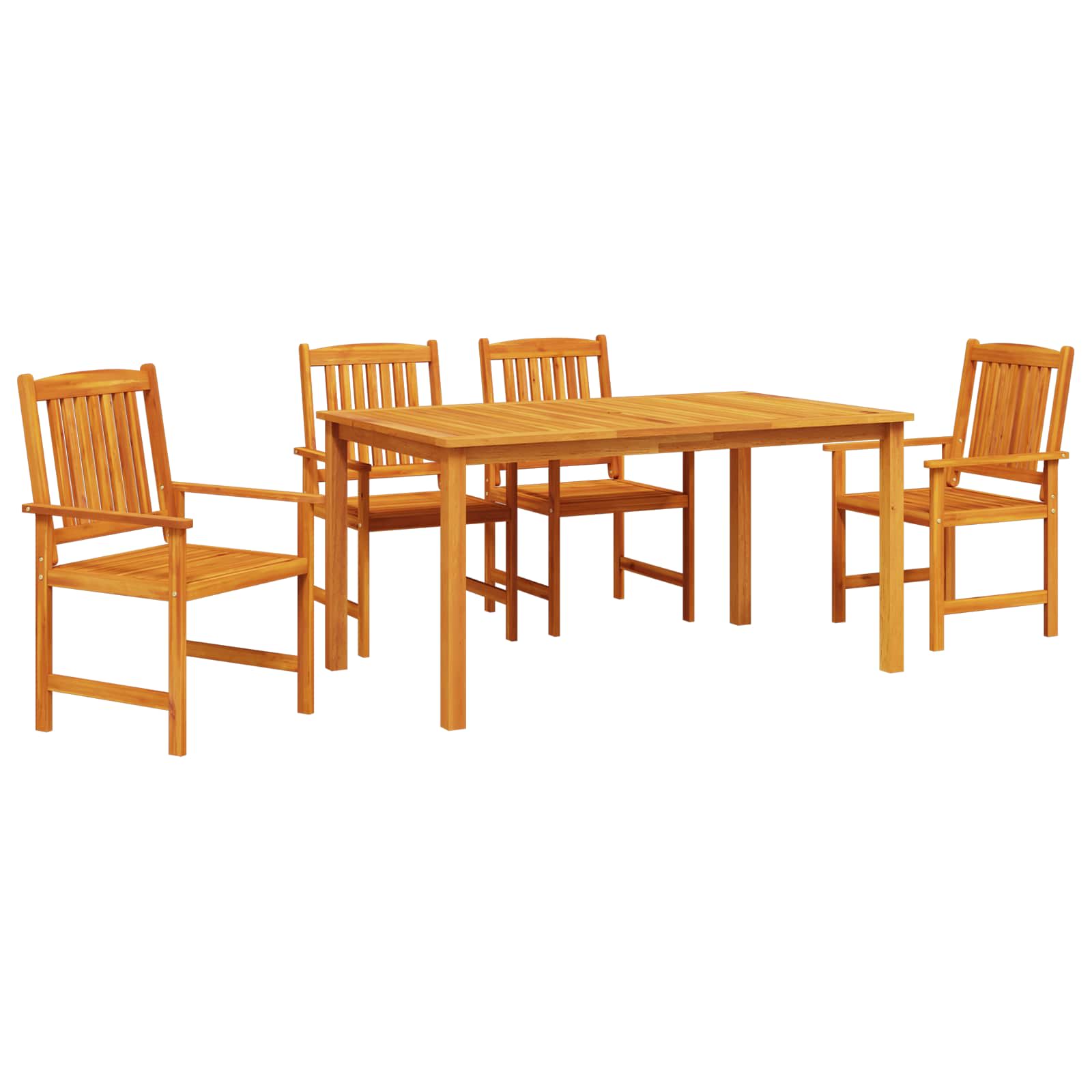 vidaXL Zestaw do jadalni w ogrodzie 5 pcs Brązowy Lite Drewno Akacji